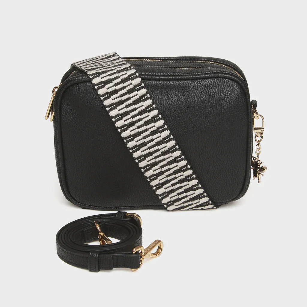 Alice Wheeler Soho Double Zipped Camera Crossbody Bag Black