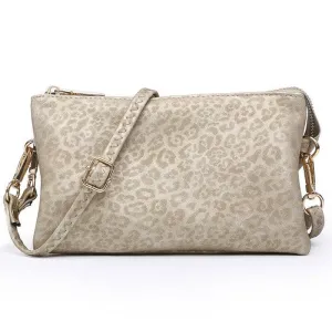 Animal Print 3 Compartment Crossbody Bag