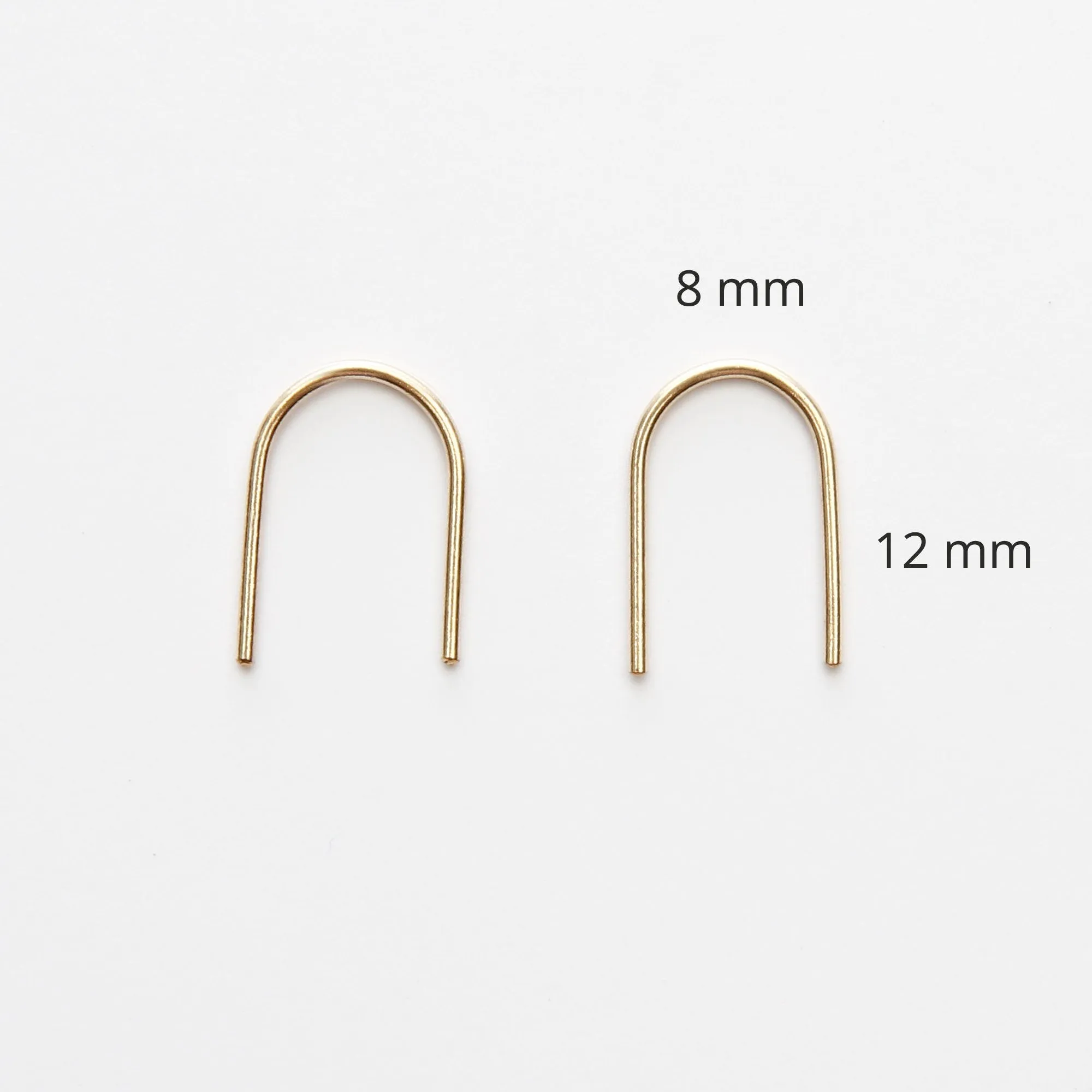 Arc Earrings - Small U Arch Threader Minimalist Everyday Earrings - CG436E. Starts at