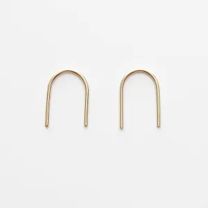 Arc Earrings - Small U Arch Threader Minimalist Everyday Earrings - CG436E. Starts at