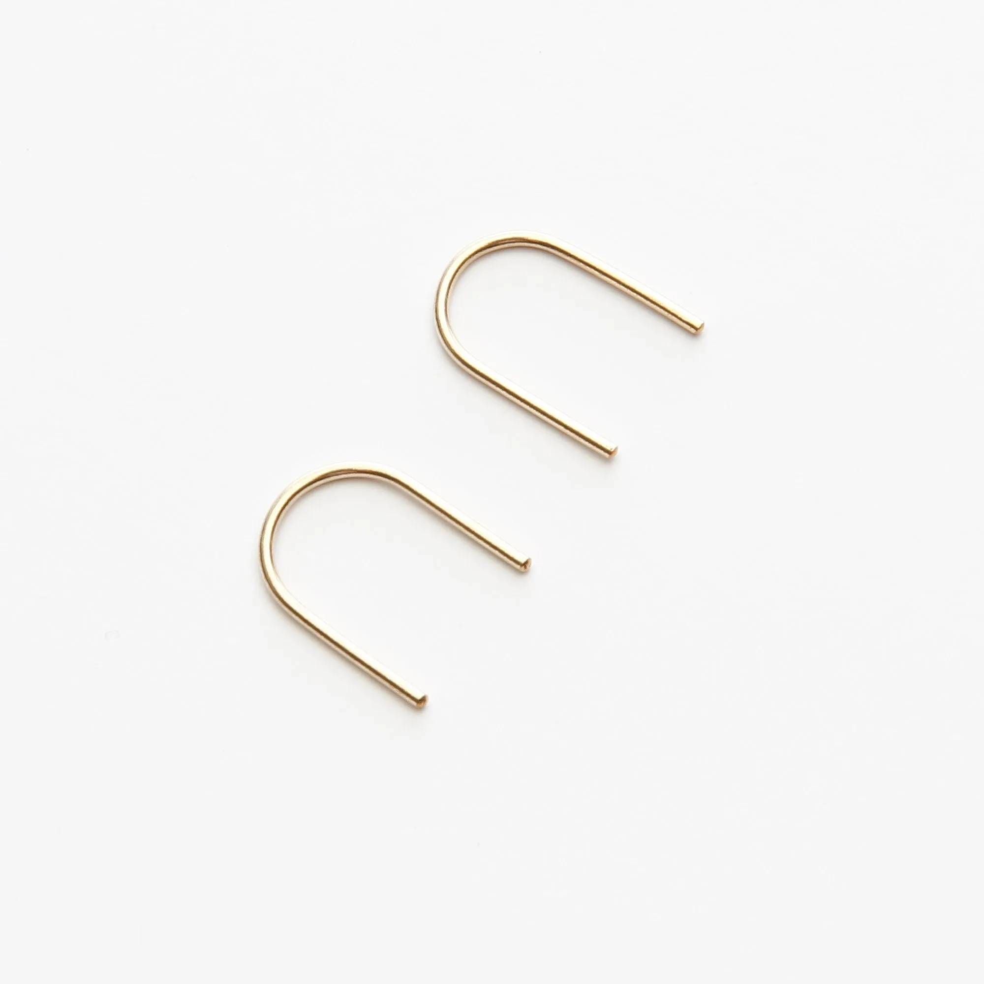 Arc Earrings - Small U Arch Threader Minimalist Everyday Earrings - CG436E. Starts at