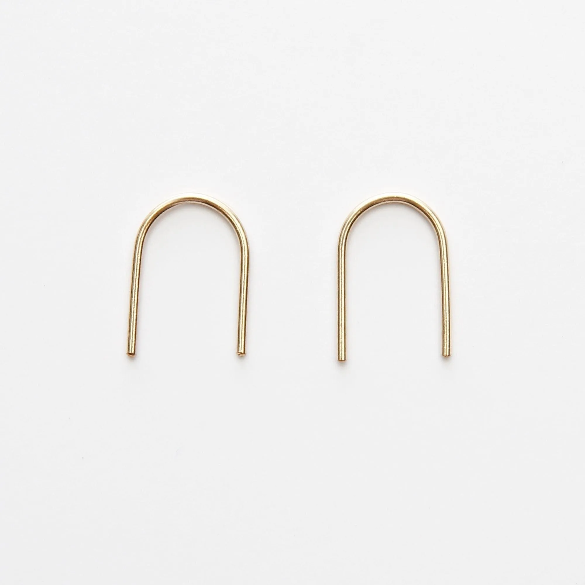 Arc Earrings - Small U Arch Threader Minimalist Everyday Earrings - CG436E. Starts at