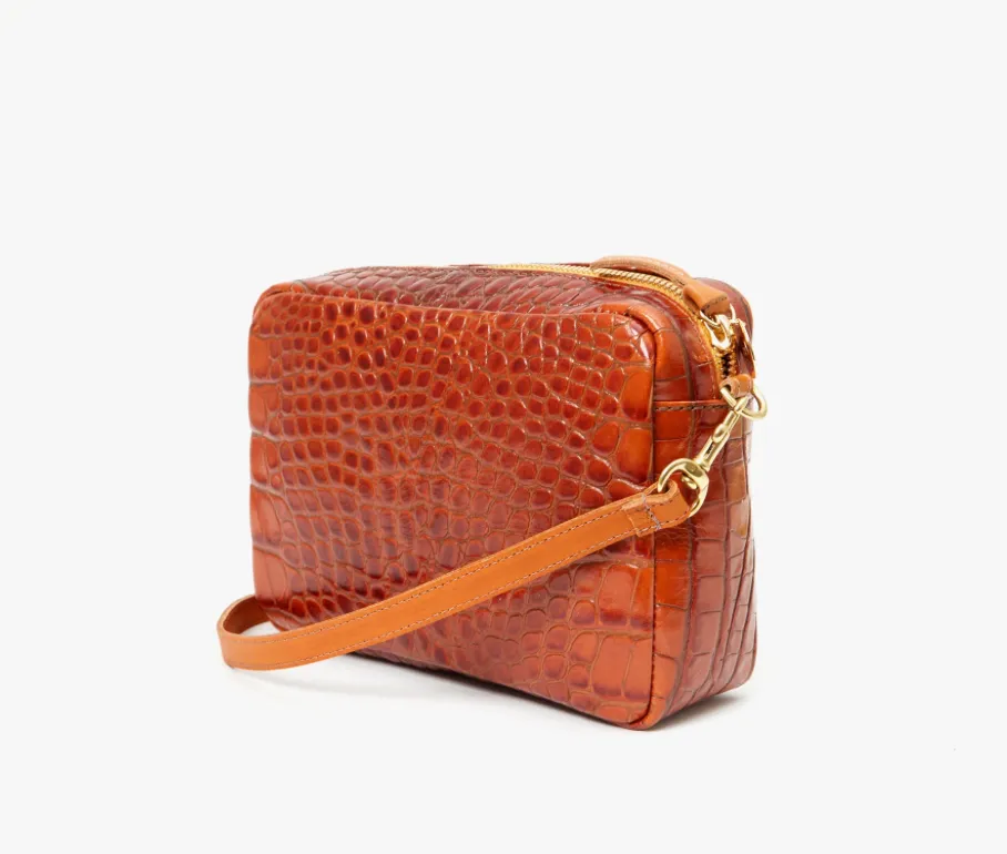 Autumn Croco Crossbody Midi Sac