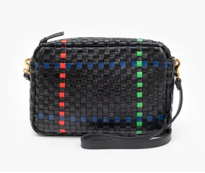 Black Plaid Woven Crossbody