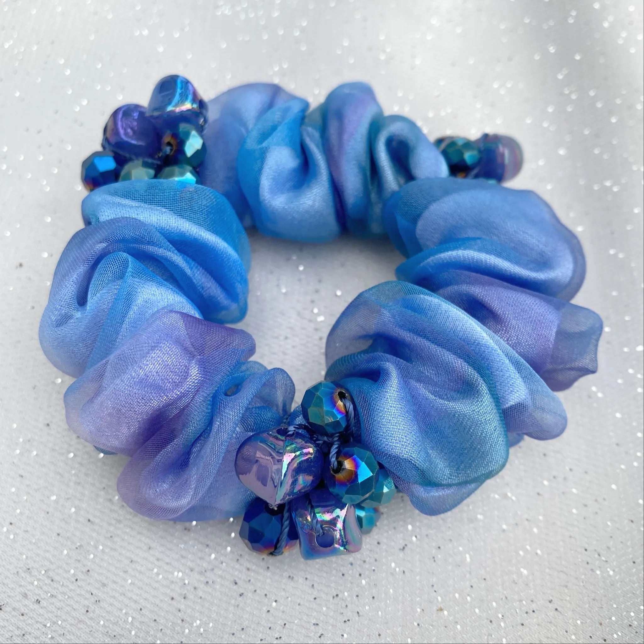 Blue Scrunchie with Gems