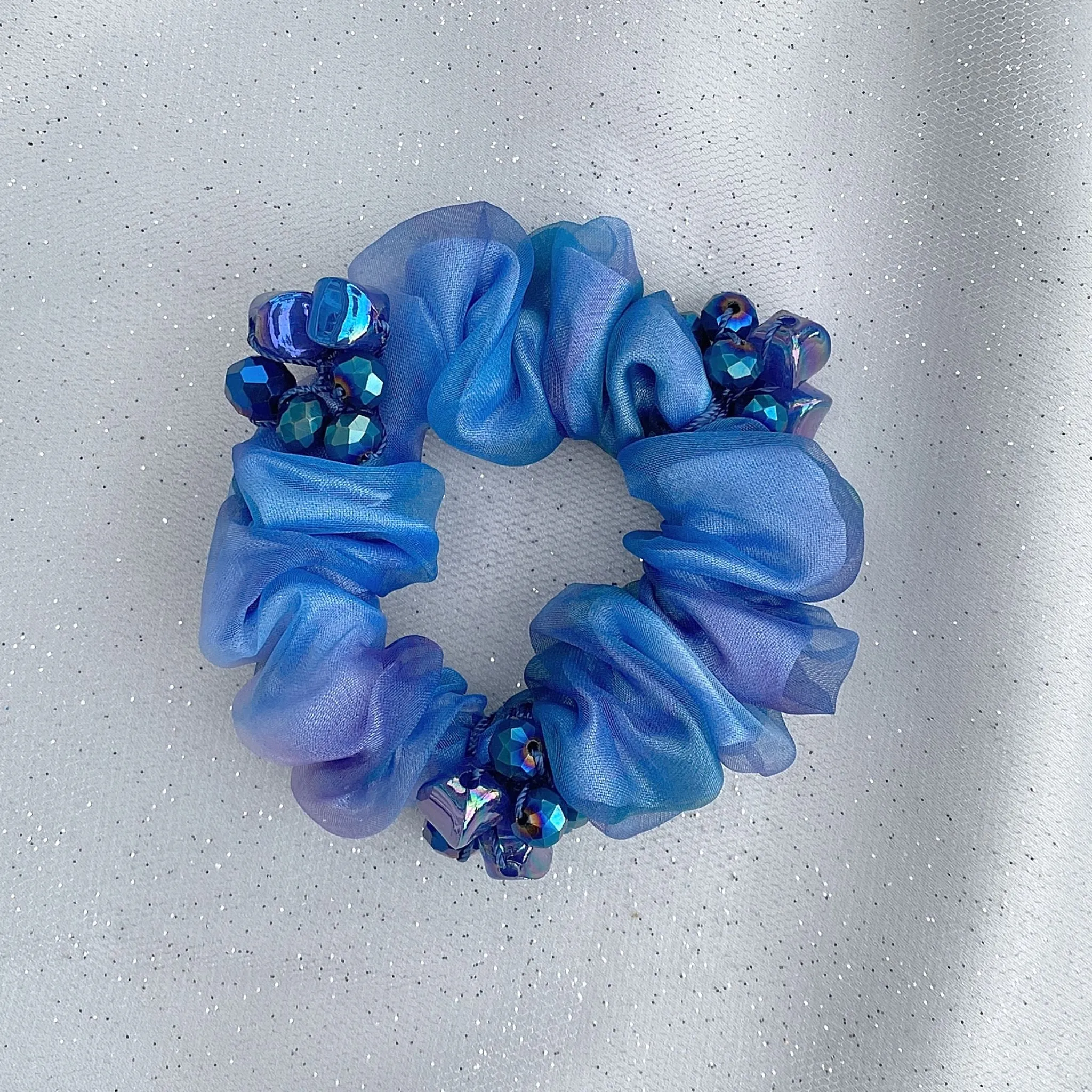 Blue Scrunchie with Gems