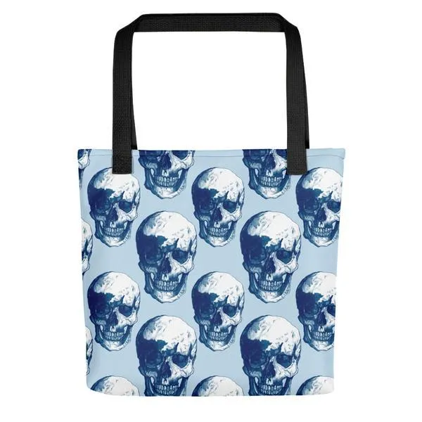 Blue Skulls Tote Bag by Robert Bowen