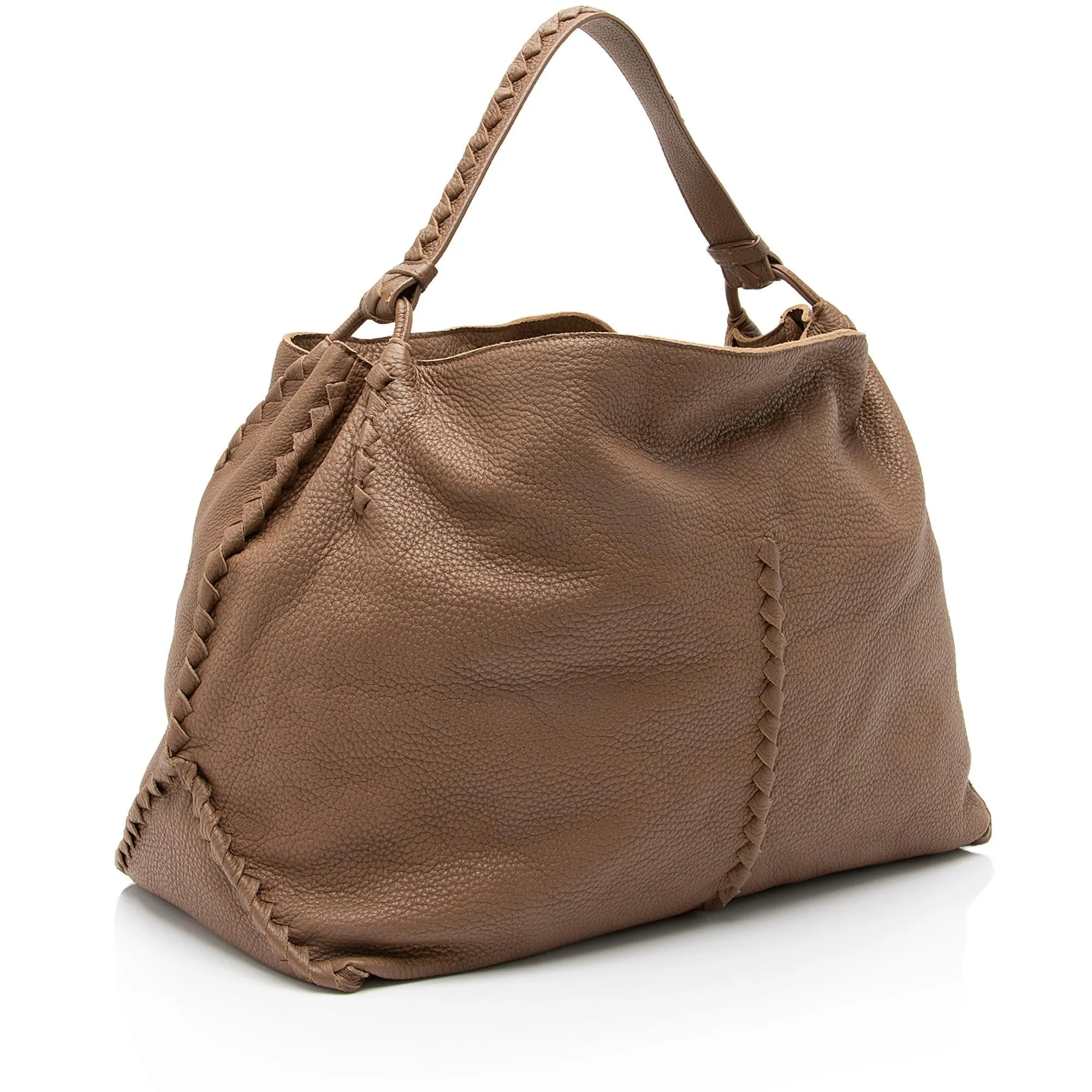 Bottega Veneta Cervo Leather Intrecciato Large Hobo (SHF-23370)