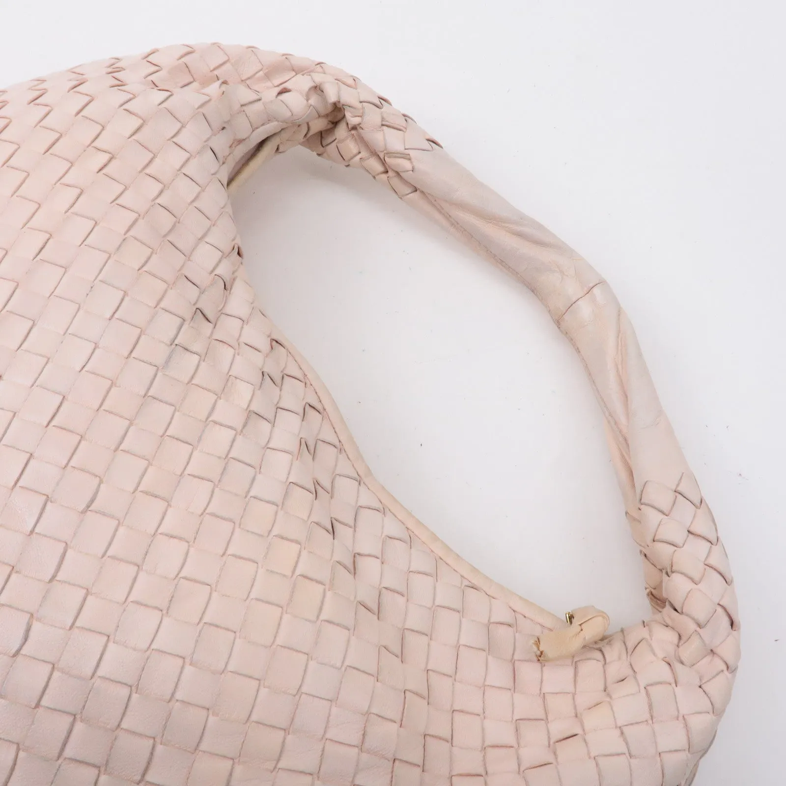 BOTTEGA VENETA Hobo Intrecciato Leather Shoulder Bag Beige 115653