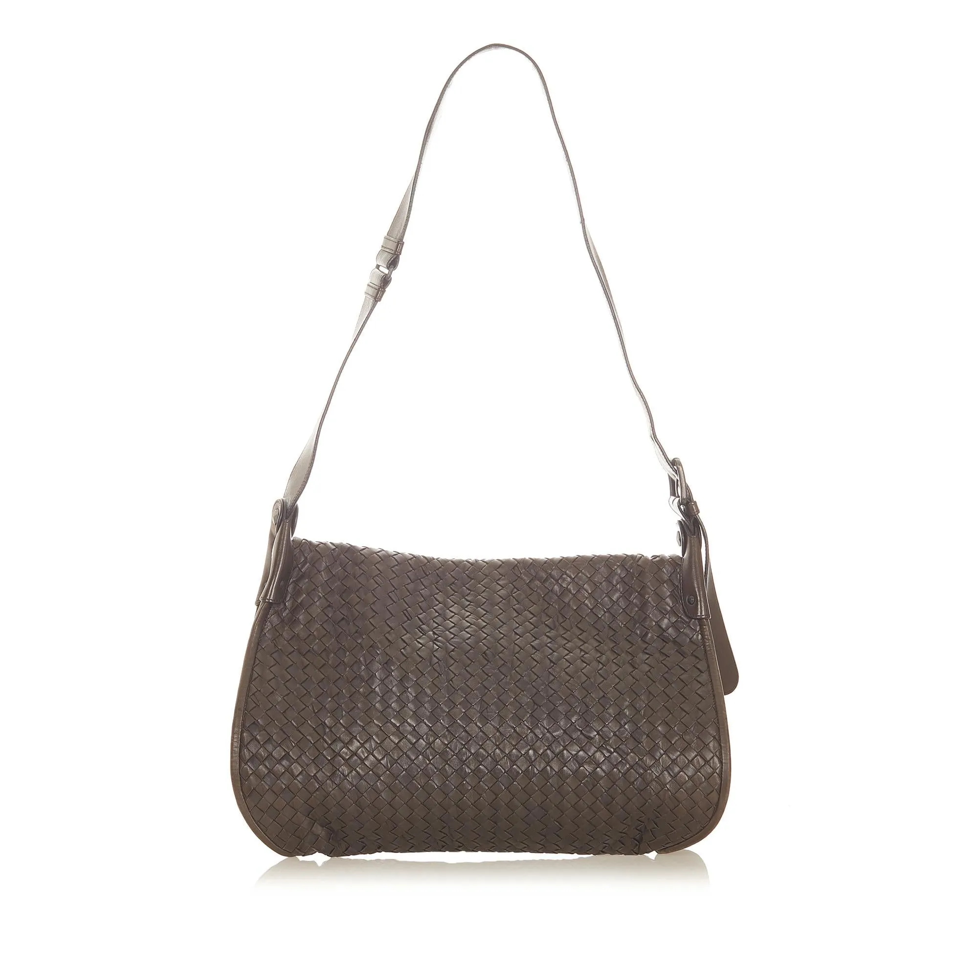 Bottega Veneta Intrecciato Leather Crossbody Bag (SHG-19828)