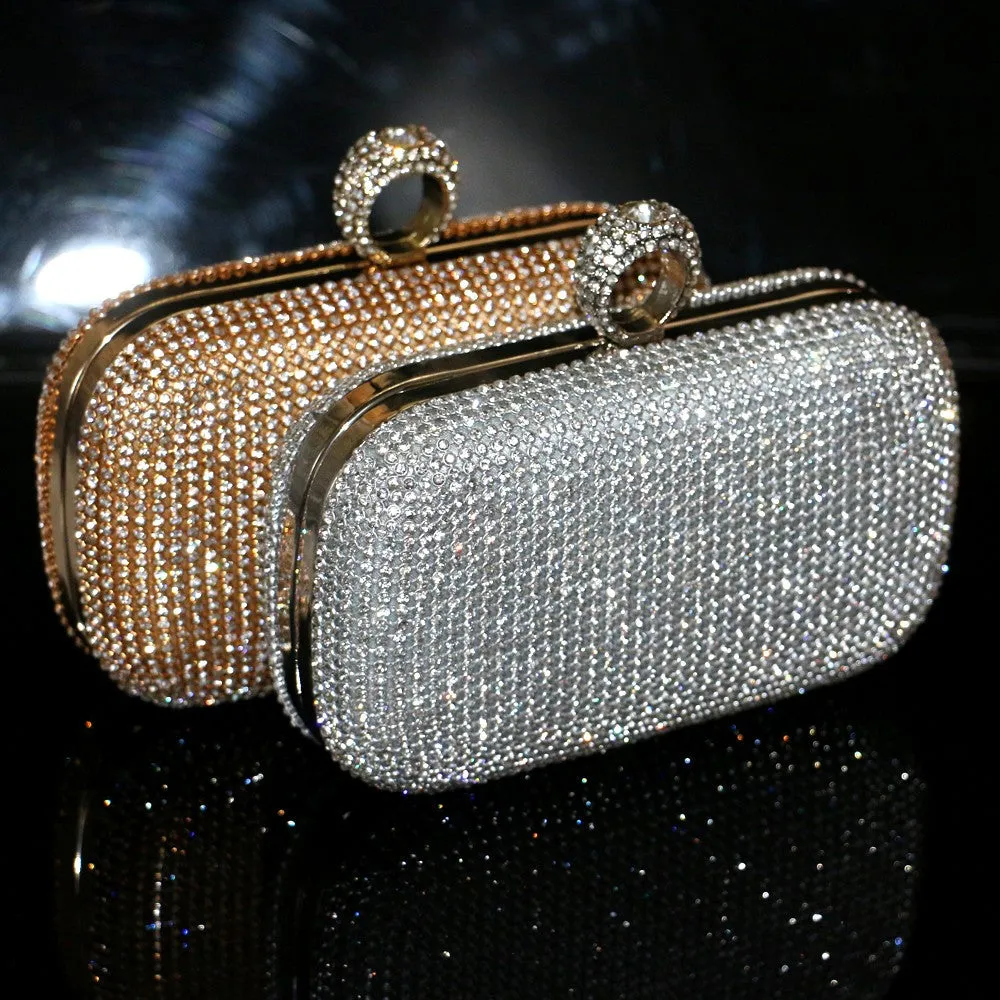 Bridal Evening bag with diamonds women's rhinestone banquet handbag day clutch