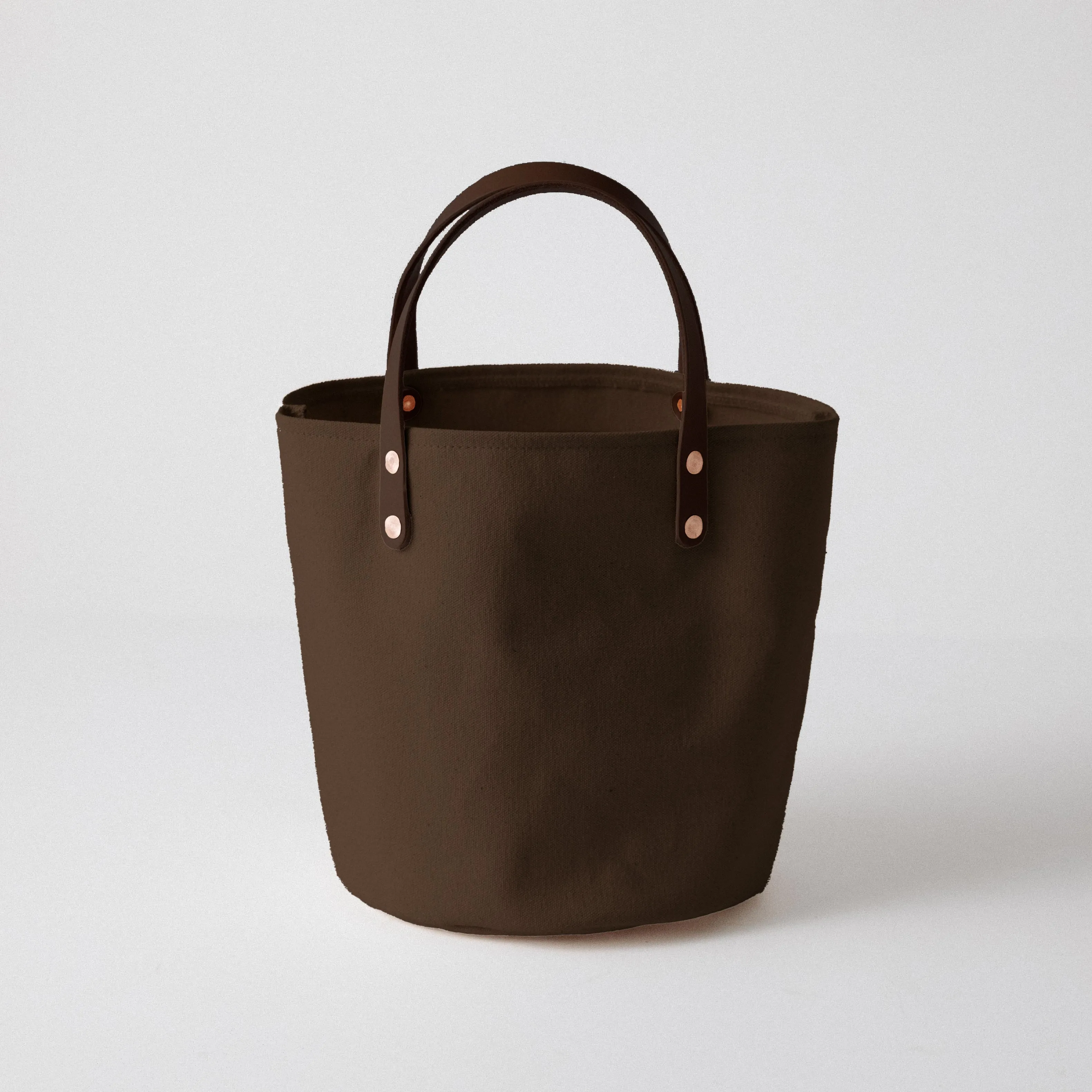 Brown Canvas Bucket Tote