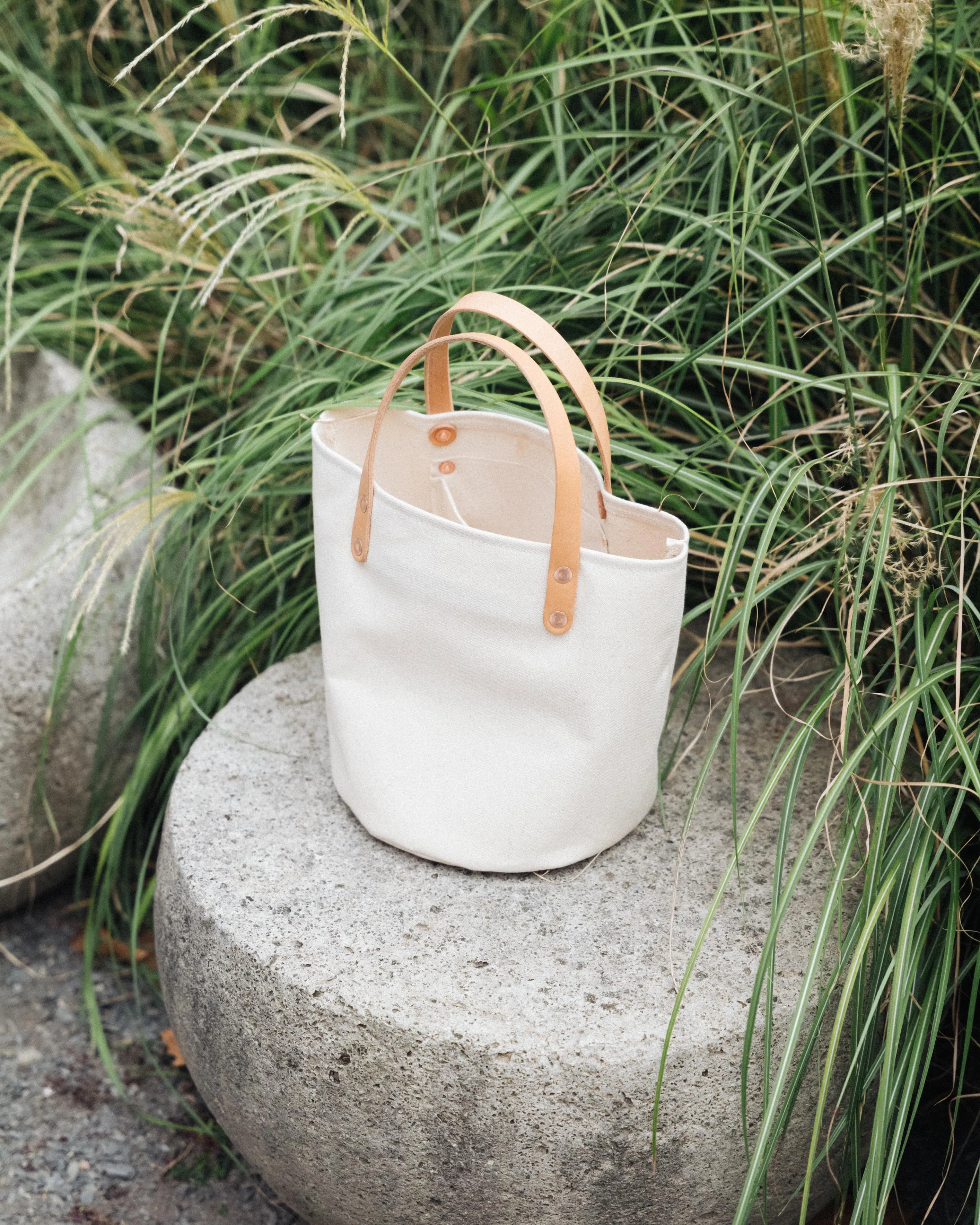 Brown Canvas Bucket Tote