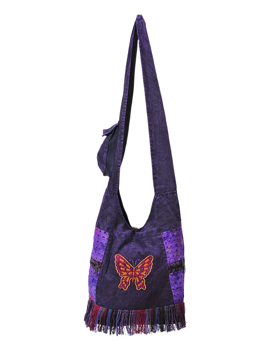 Butterfly Patch Hobo Bag