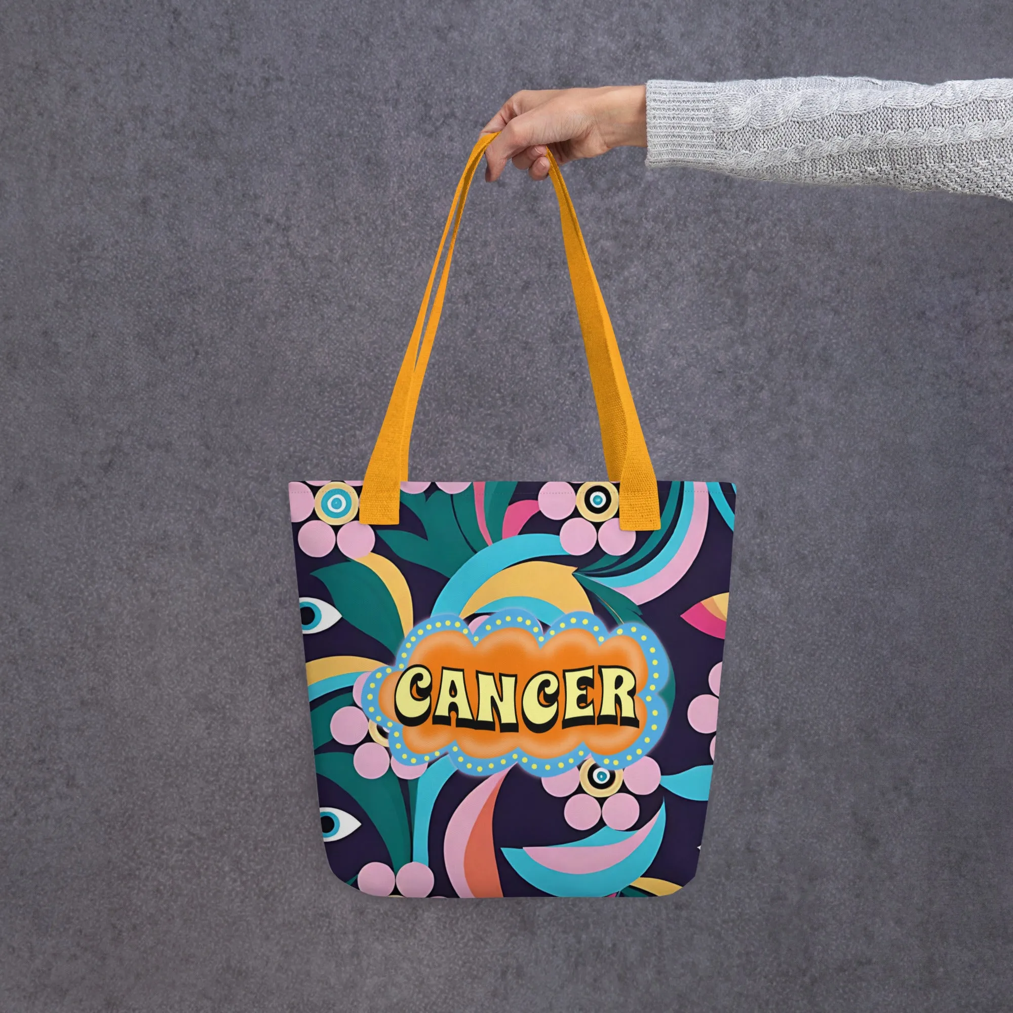 Cancer Zodiac Evil Eye Tote bag