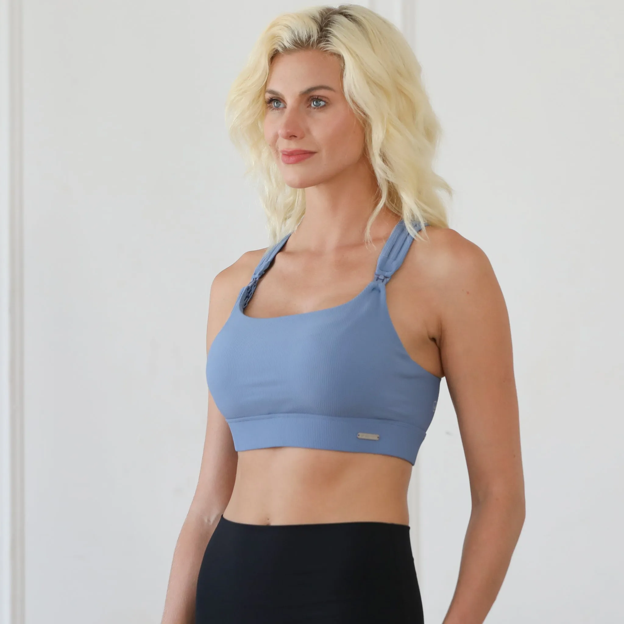 Chloé 4 Running Nursing & Pumping Sports Bra (Ribbed Lint Stone)