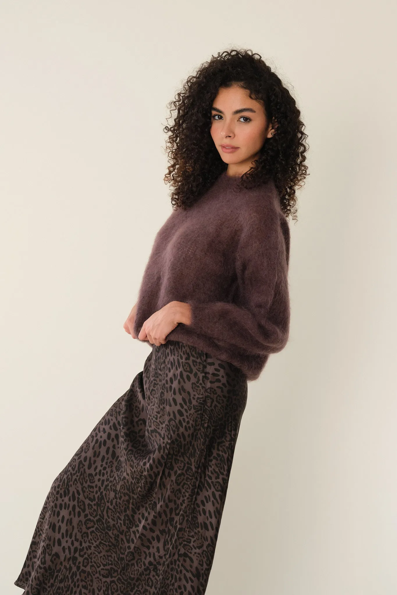 Chocolate and Black Leopard Ben Skirt