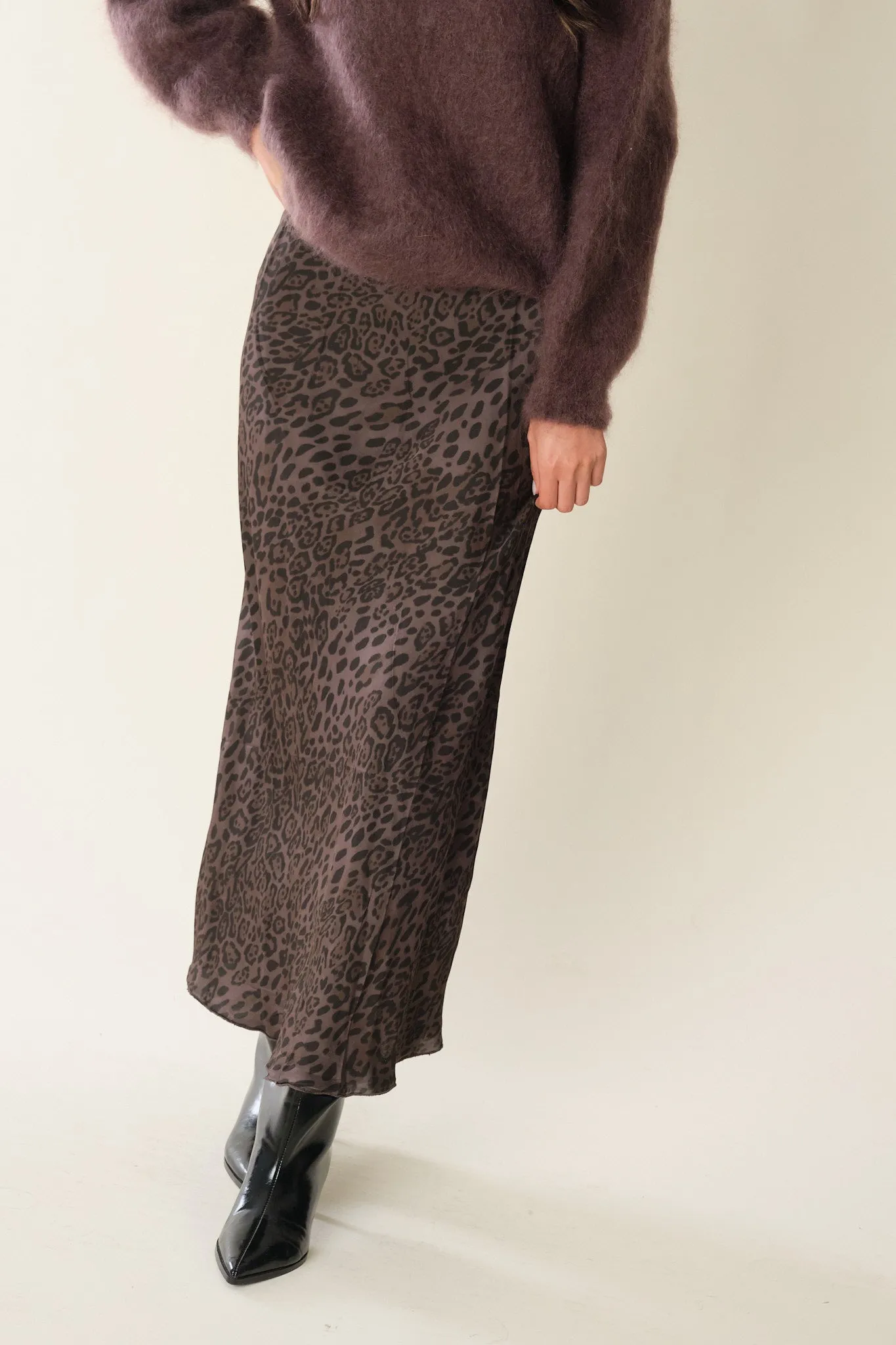 Chocolate and Black Leopard Ben Skirt