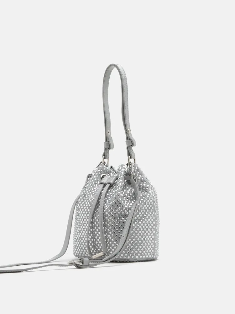 Cleo Diamante Drawstring Bucket Bag