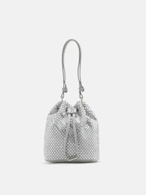 Cleo Diamante Drawstring Bucket Bag