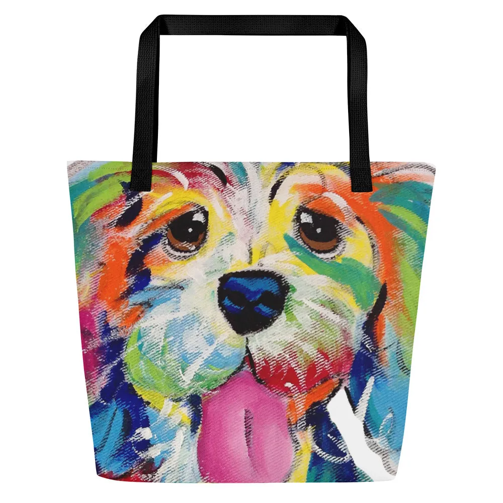 Colorful Dog Face Tote