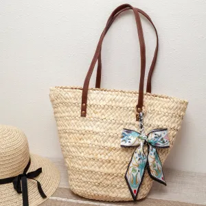 Elena Handbags Straw Shell Basket Summer Beach Tote