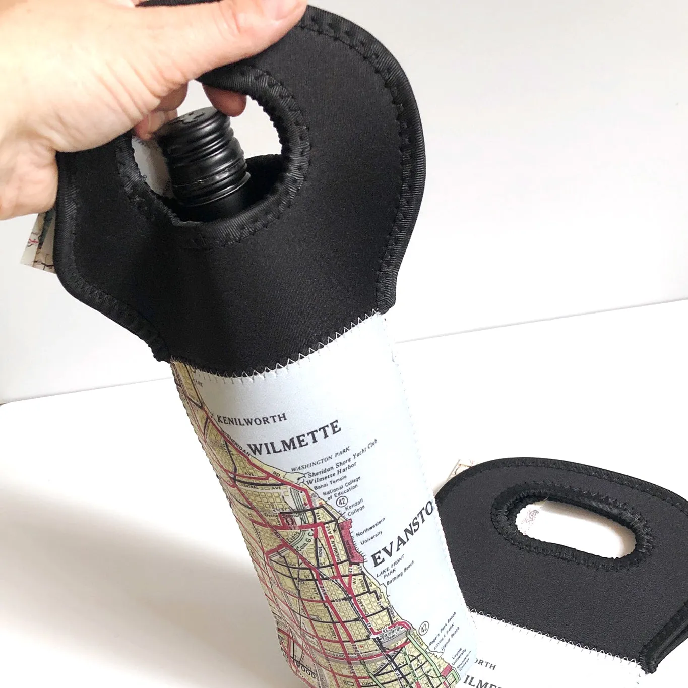 Evanston Map Wine Tote