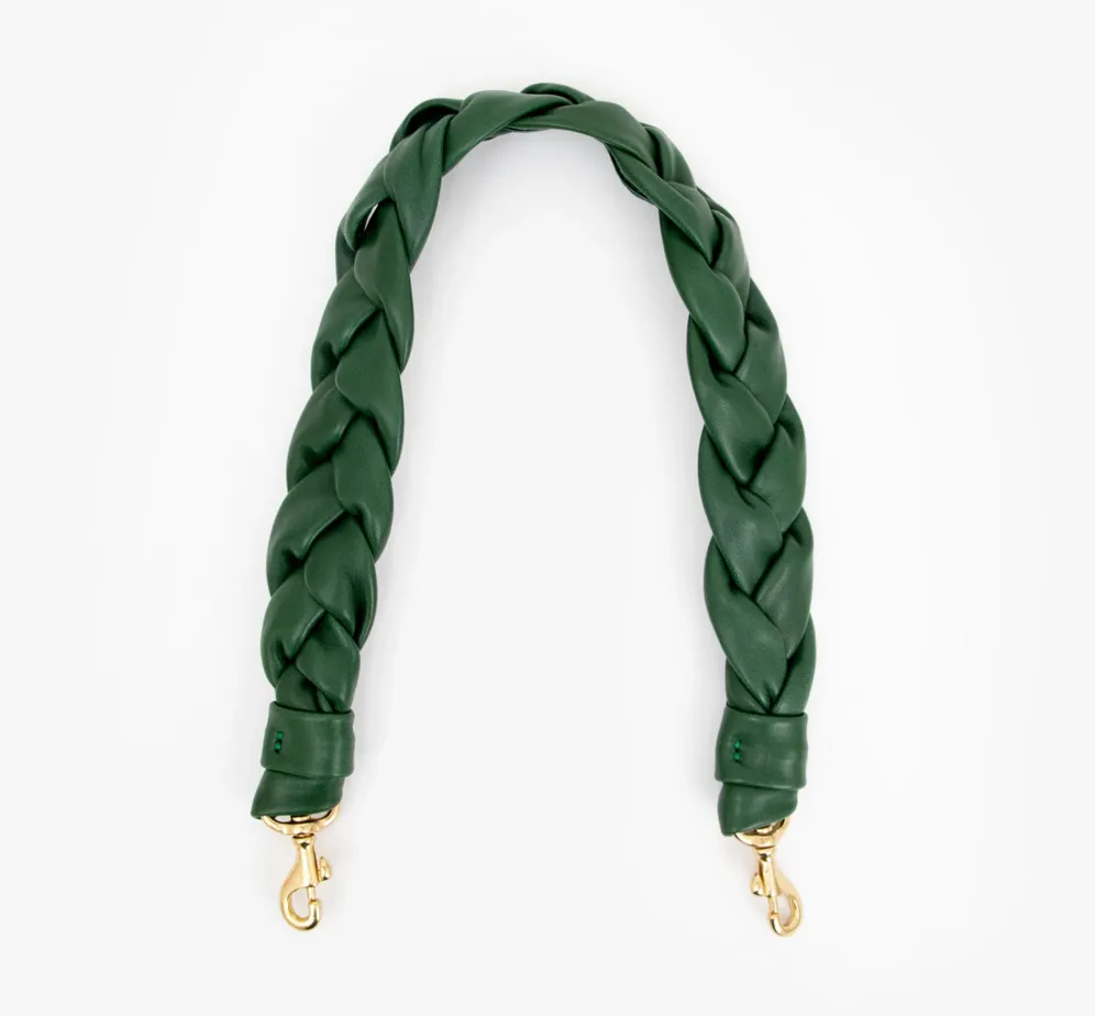 Evergreen Braided Leather Shoulder Strap