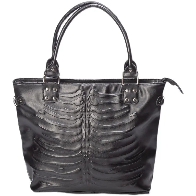 Fashion Relievo Embossed Skeleton Skull Handbag