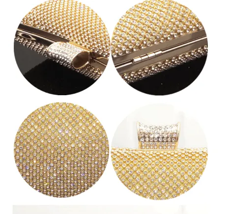 Gold Rhinestone Evening Bag, Clutch Handmade with Love!  Stunning!  Parties, here you come!