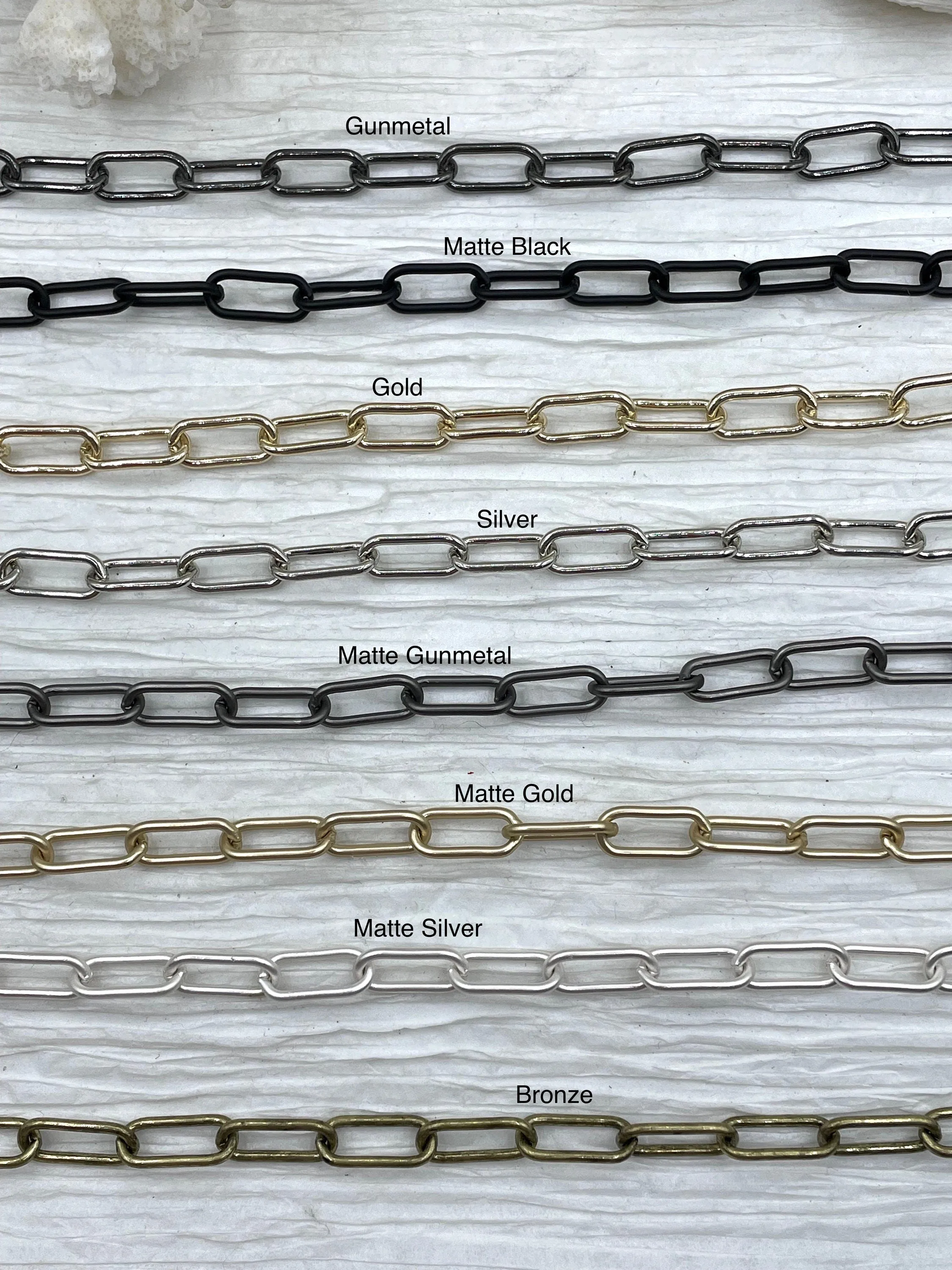 Large Paperclip Chain, Brass, Long Skinny Oval Rectangle Paperclip Chain 17x7x1.5mm Sold by the foot Electroplated Unsoldered FAST SHIP