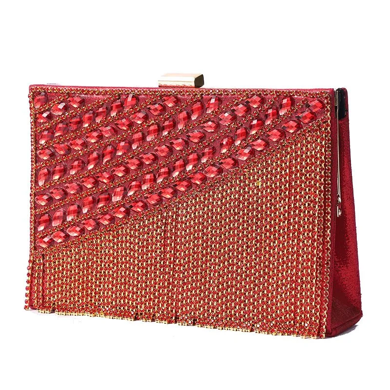 Luxy Moon Ladies Tassel Rhinestone Evening Clutch Bag