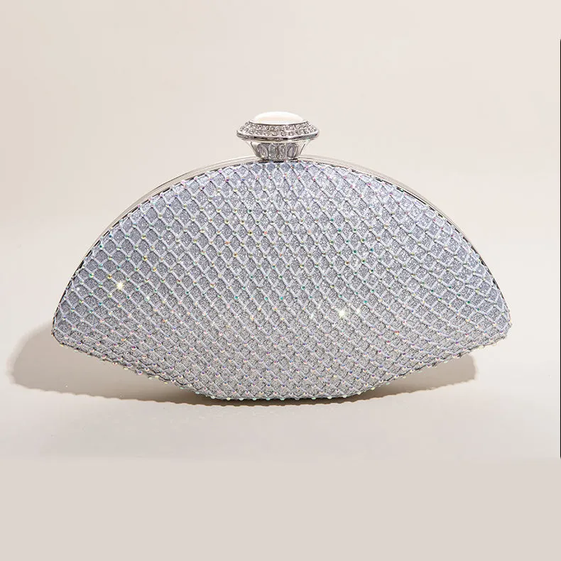 Luxy Moon Shell Shape Rhinestone Evening Bag