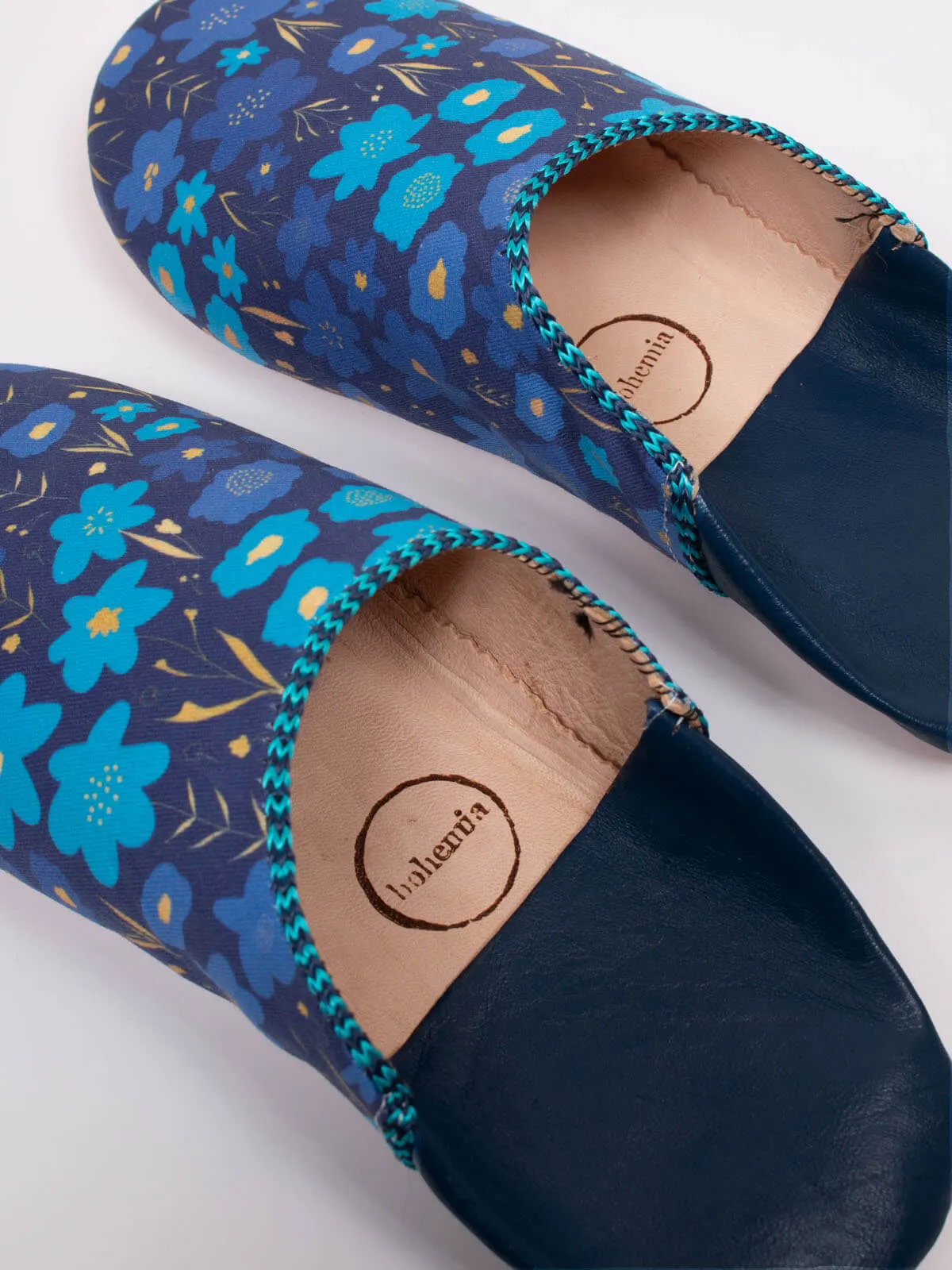 Margot Floral Babouche Slippers, Indigo