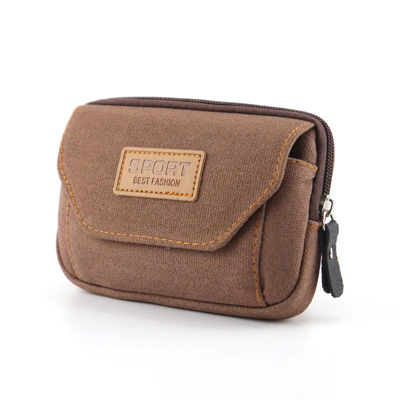 Mobile Phone Waist Bag Men's Belt Mobile Phone Case Belt Waist Bag Multi-Functional Canvas Mobile Phone Bag Hanging Bag