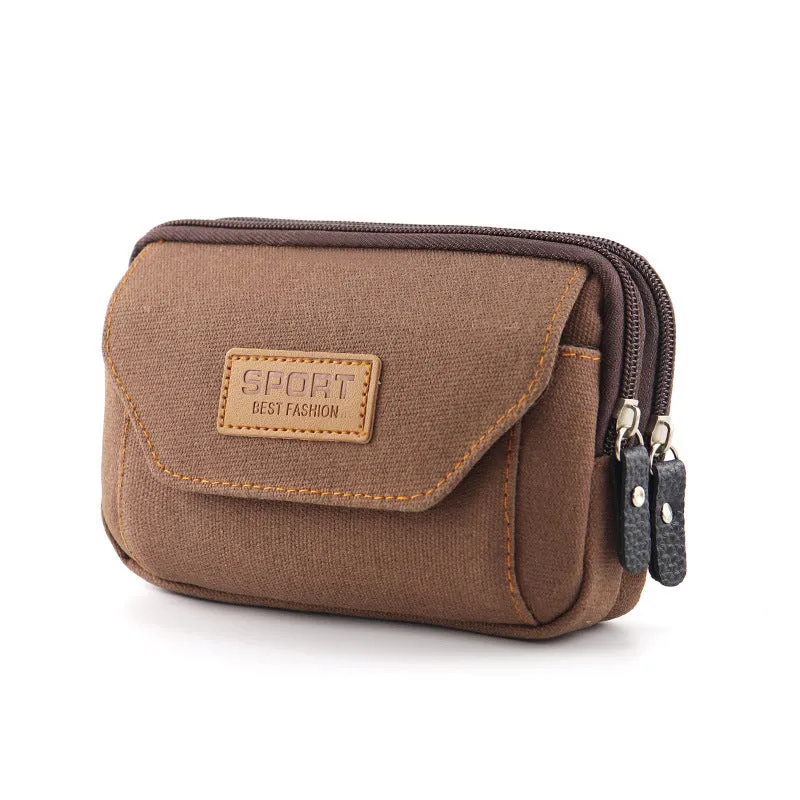 Mobile Phone Waist Bag Men's Belt Mobile Phone Case Belt Waist Bag Multi-Functional Canvas Mobile Phone Bag Hanging Bag