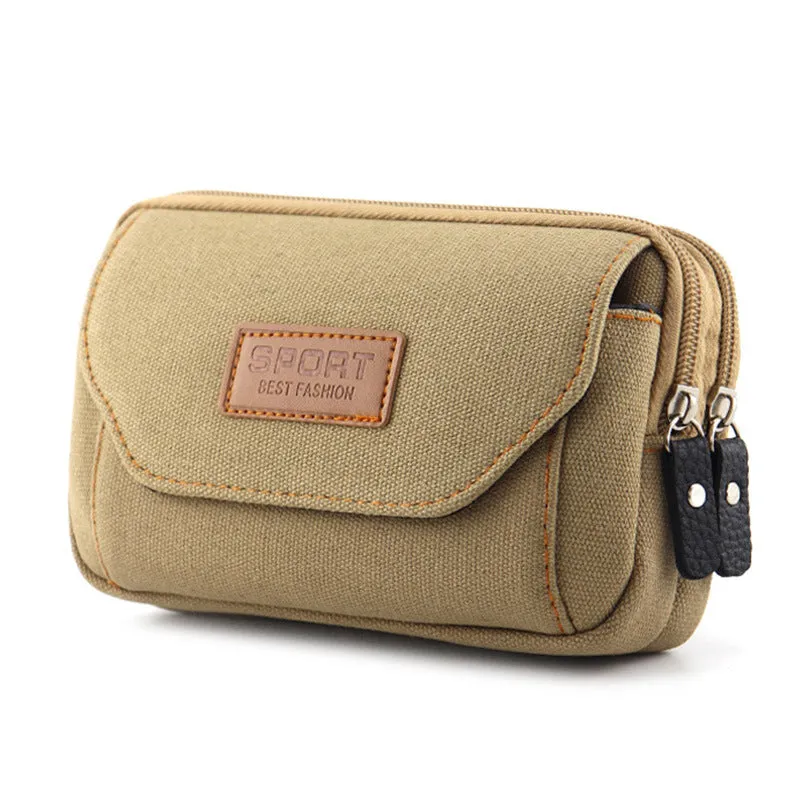 Mobile Phone Waist Bag Men's Belt Mobile Phone Case Belt Waist Bag Multi-Functional Canvas Mobile Phone Bag Hanging Bag