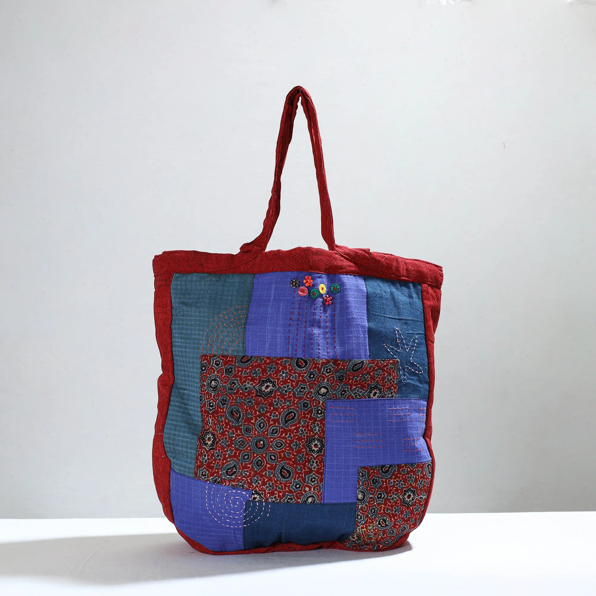 Multicolor - Jugaad patchwork Handmade Tote Bag 15