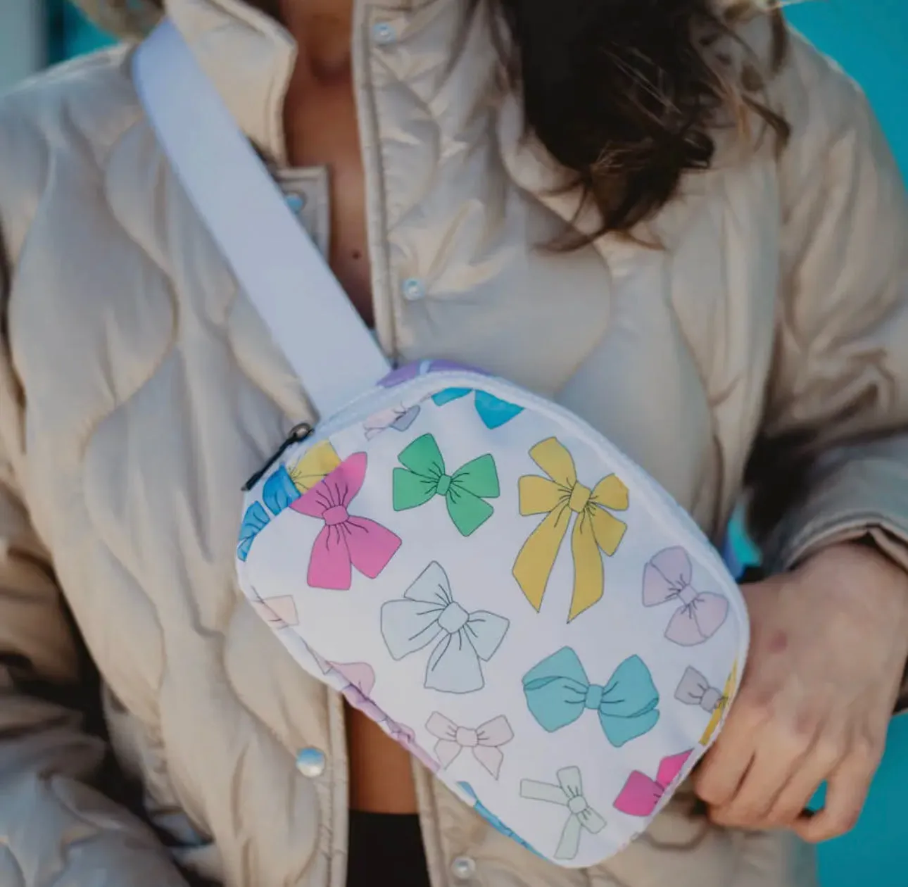 Multicolored Bows Coquette Belt Bag