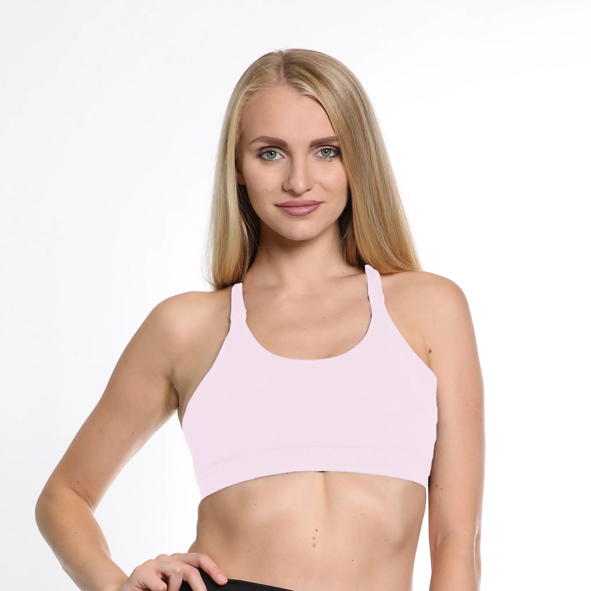 Océane 4 - Medium Support Nursing & Hands Free Pumping Sports Bra (Blush Pink)