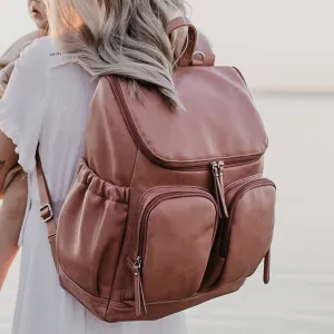 OiOi Signature Faux Leather Nappy Backpack dusty rose