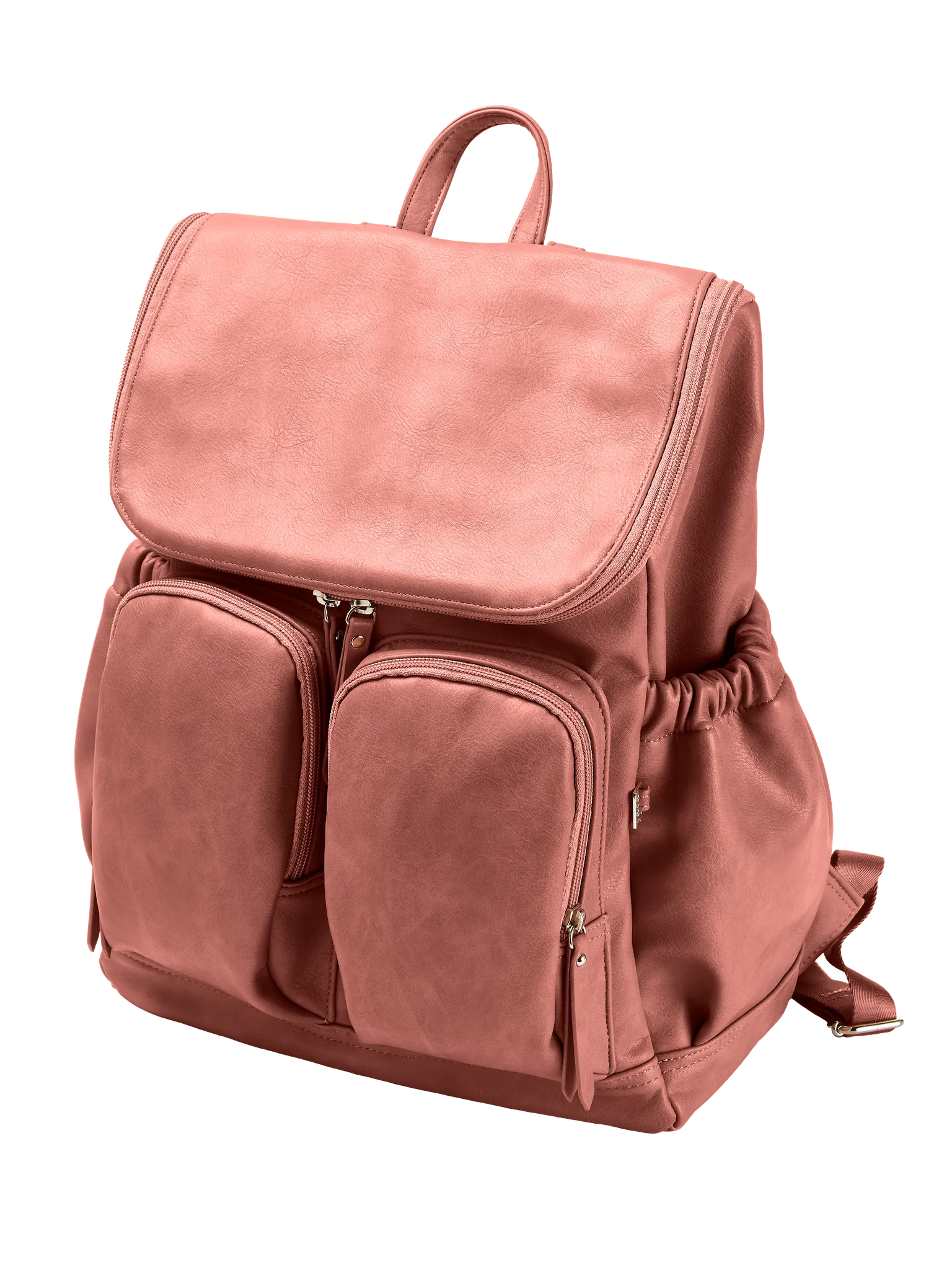 OiOi Signature Faux Leather Nappy Backpack dusty rose