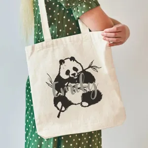 Panda Personalised Tote Bag, Gift For Girl, Panda Canvas Tote Bag, Panda Style Tote Bag, On Trend Tote Bag, Panda Tote Bag,