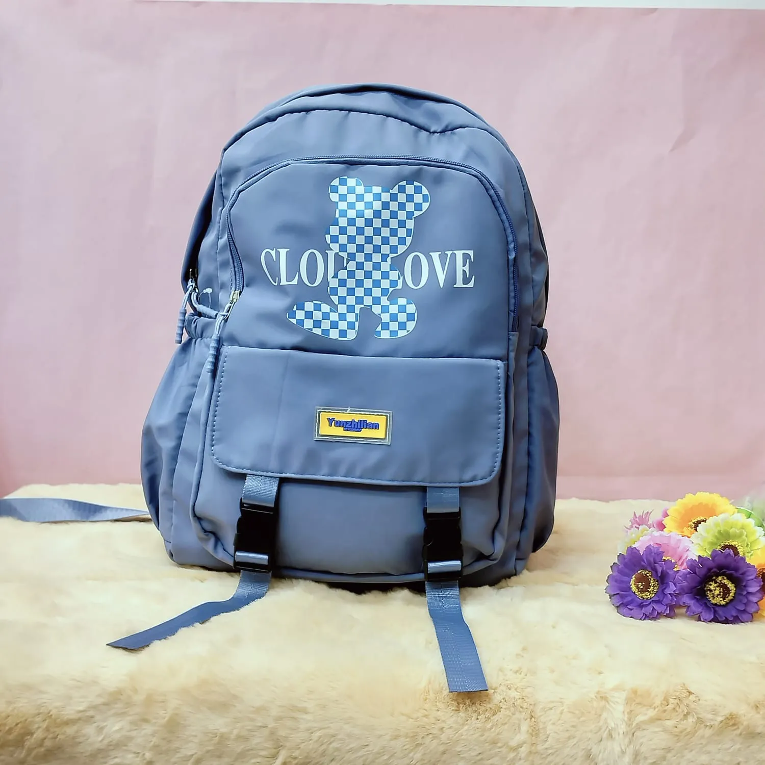 Printed Teddy Backpack.