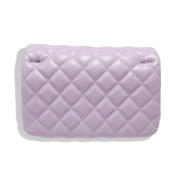 Purple Pearl Closure Quilted Purse