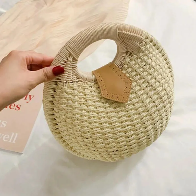 Rattan Bags Wicker Purse | Shell Bag | Straw Beach Bag | Quirky Satchel Bag | Straw Bags