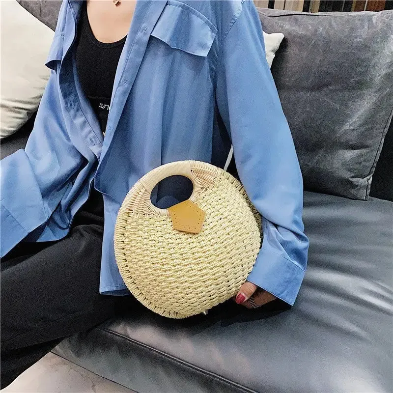 Rattan Bags Wicker Purse | Shell Bag | Straw Beach Bag | Quirky Satchel Bag | Straw Bags