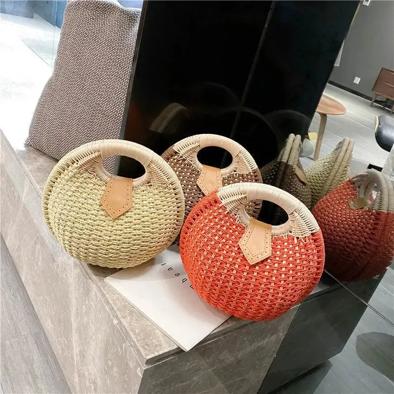 Rattan Bags Wicker Purse | Shell Bag | Straw Beach Bag | Quirky Satchel Bag | Straw Bags