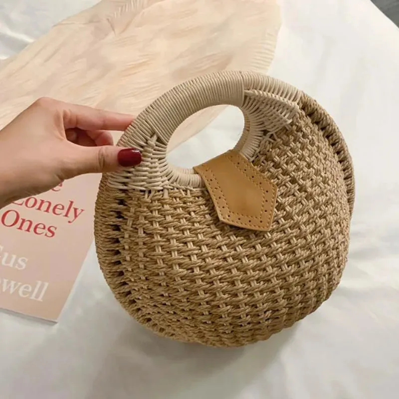 Rattan Bags Wicker Purse | Shell Bag | Straw Beach Bag | Quirky Satchel Bag | Straw Bags