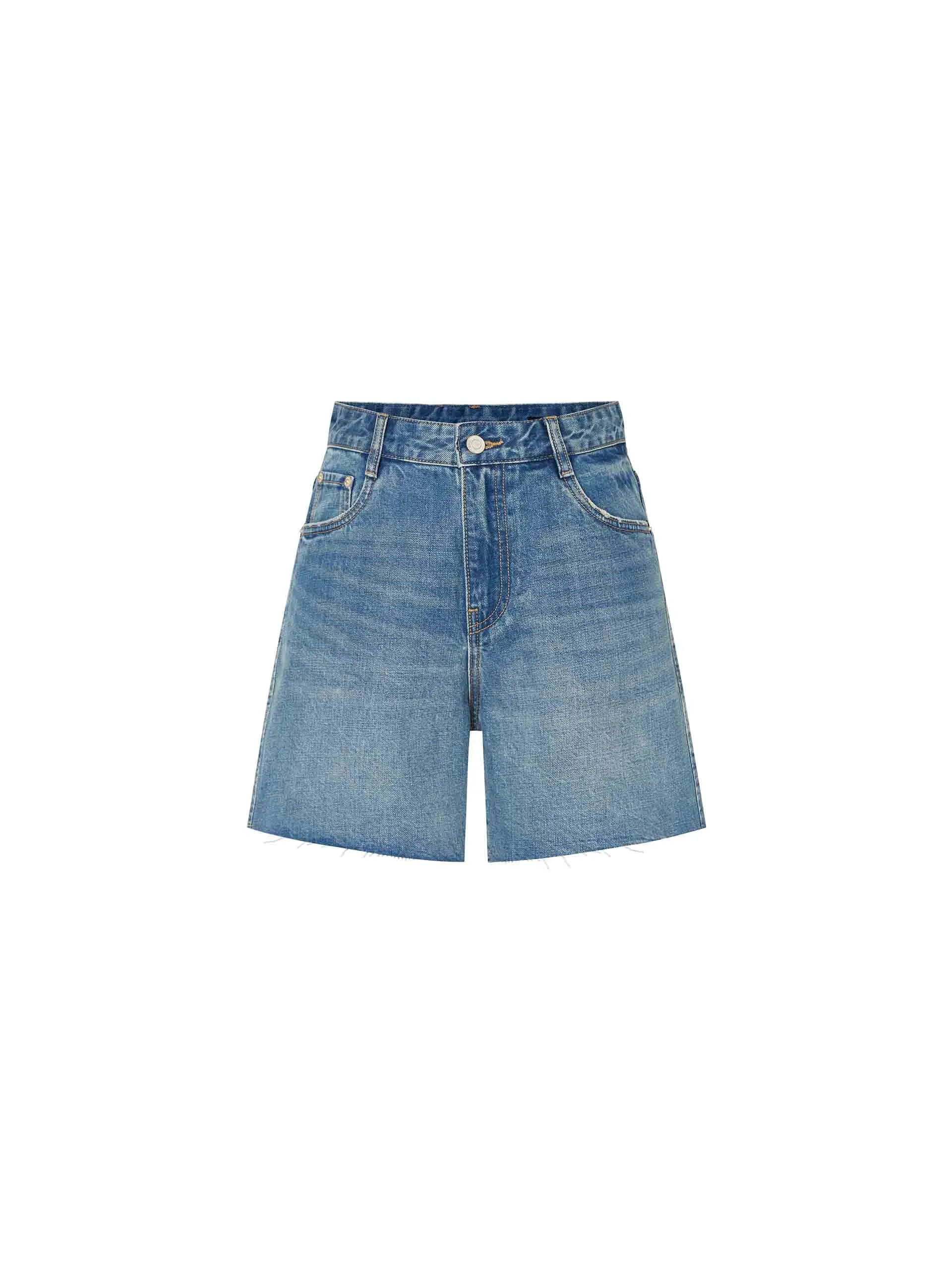 Raw Details Denim Shorts